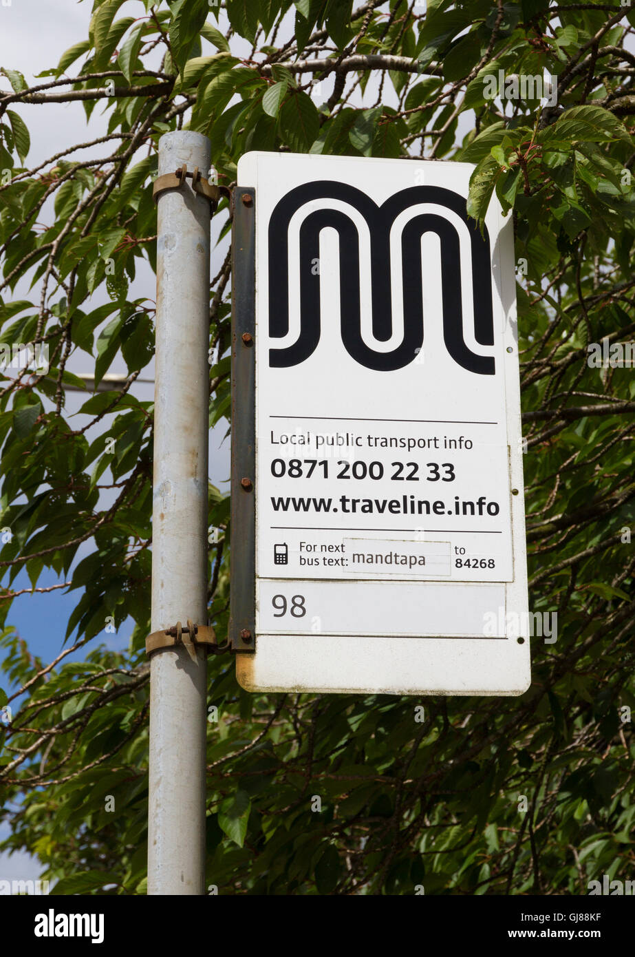 Bus Stop-Schild Stockfoto
