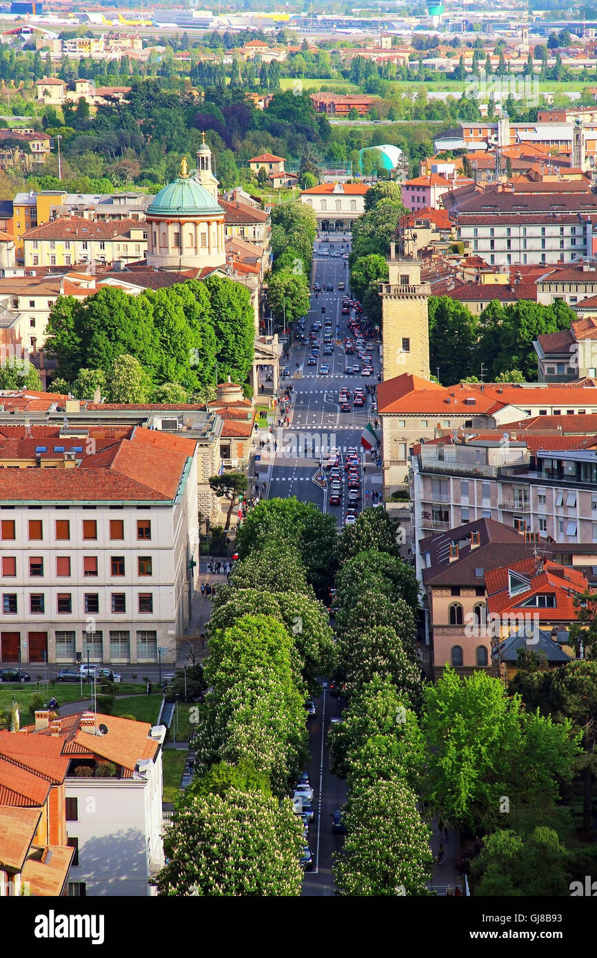 Innenstadt von Bergamo Unterstadt, Lombardei, Italien Stockfoto