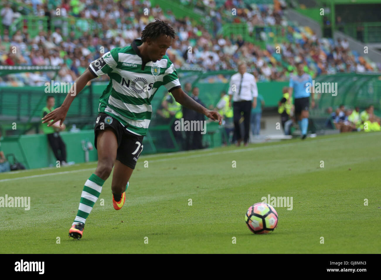 1672/49 Macron Scp Sporting Lisbon Maillot Véritable Home Sans