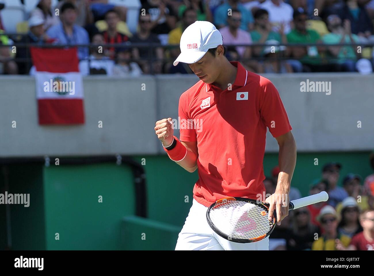 Kei Nishikori (JPN). Tennis. Herren Einzel Halbfinale. Olympisches Tennis-Center. Olympiapark. Rio De Janeiro. Brazilien. 13.08.2016. Stockfoto