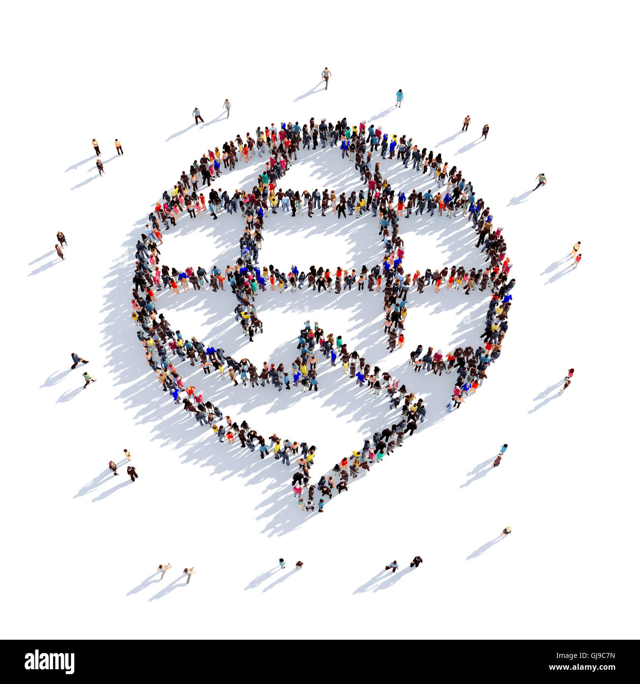 Globus Planet Menschen 3D-Rendering Stockfoto