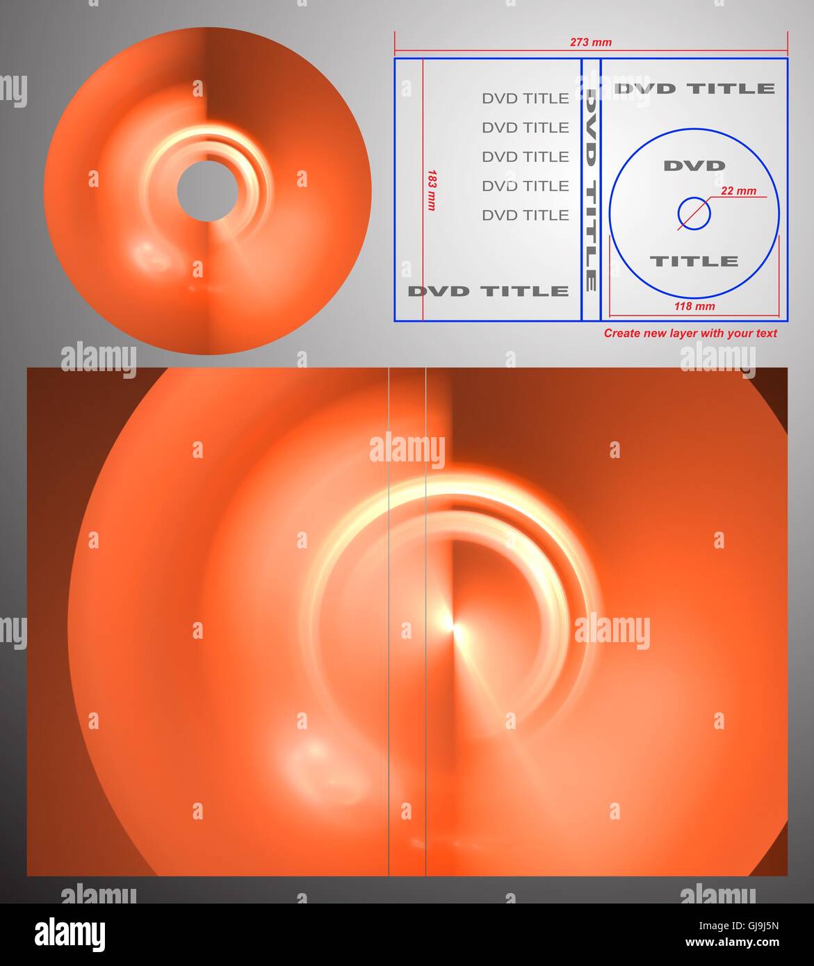 Abstrakt Design-Vorlage für DVD-Label und Deckel. Stockfoto