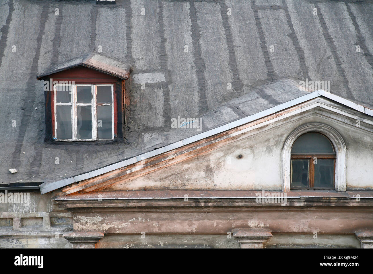 altes Dach Stockfoto