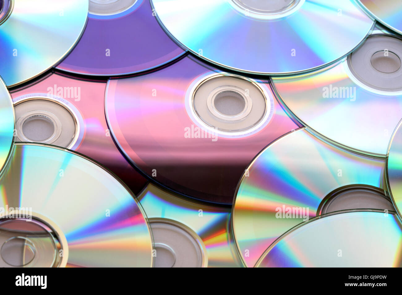 Bunte Compact Discs Stockfoto