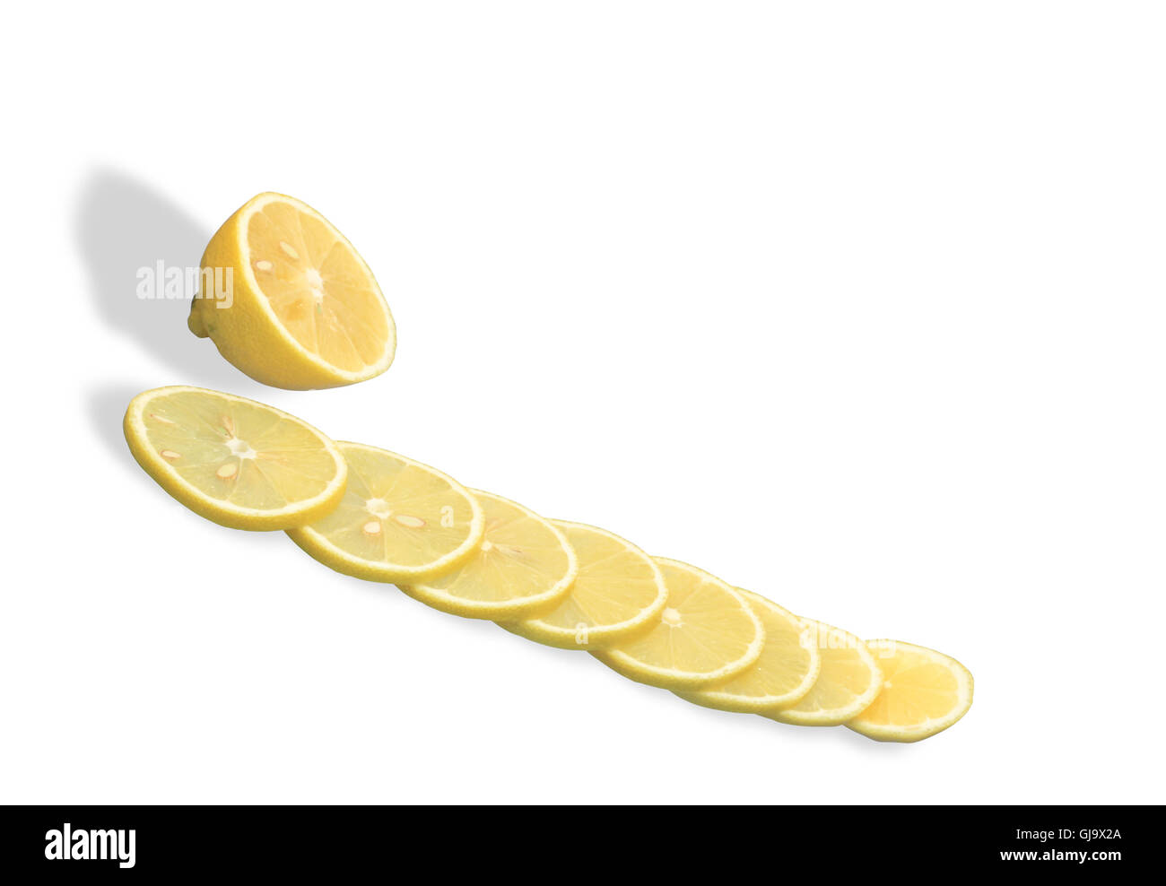 In Scheiben geschnittene Zitrone Stockfoto