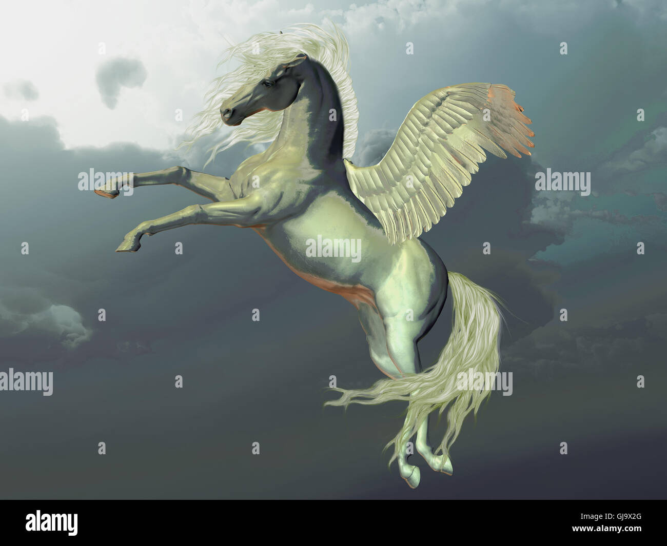 Elfenbein Pegasus Stockfoto