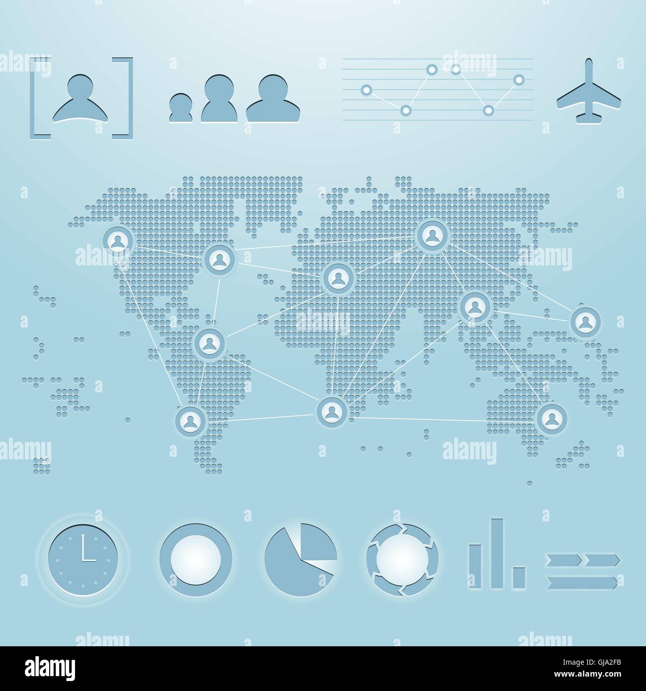 Welt Karte Infografiken Stock Vektor