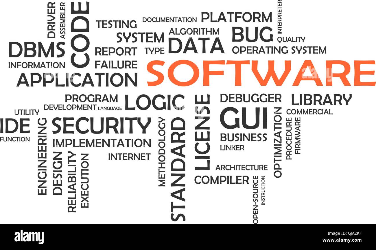 Wortwolke - software Stock Vektor