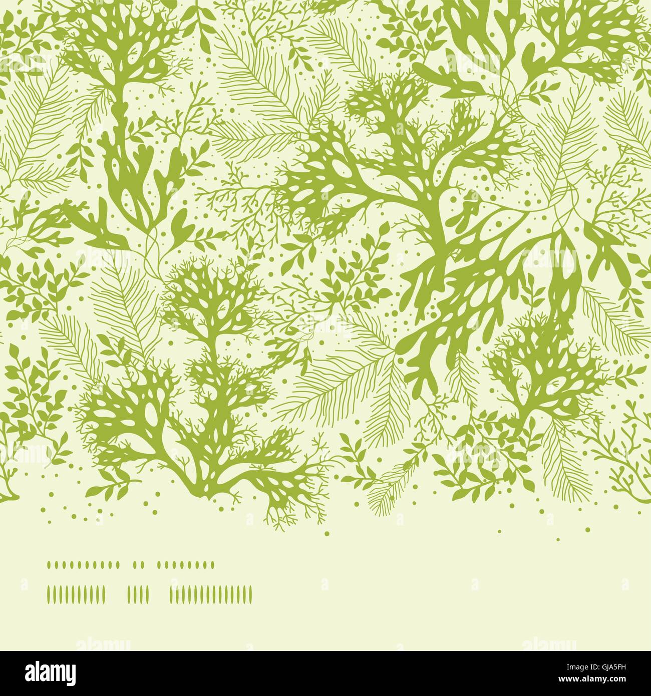 Grüne Algen Unterwasser horizontale Musterdesign Hintergrund Stock Vektor