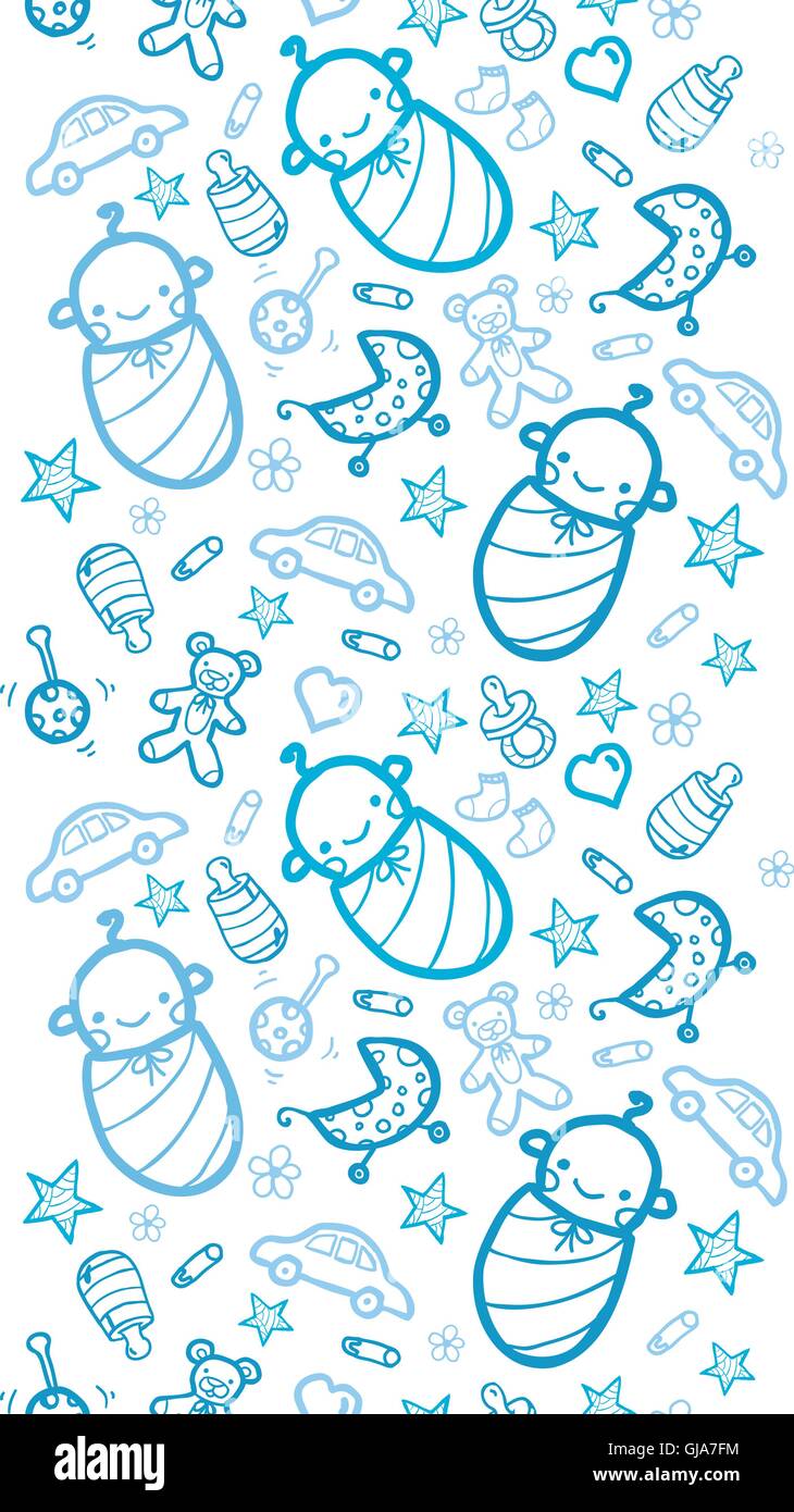 Baby jungen vertikale Musterdesign Hintergrund Stock Vektor