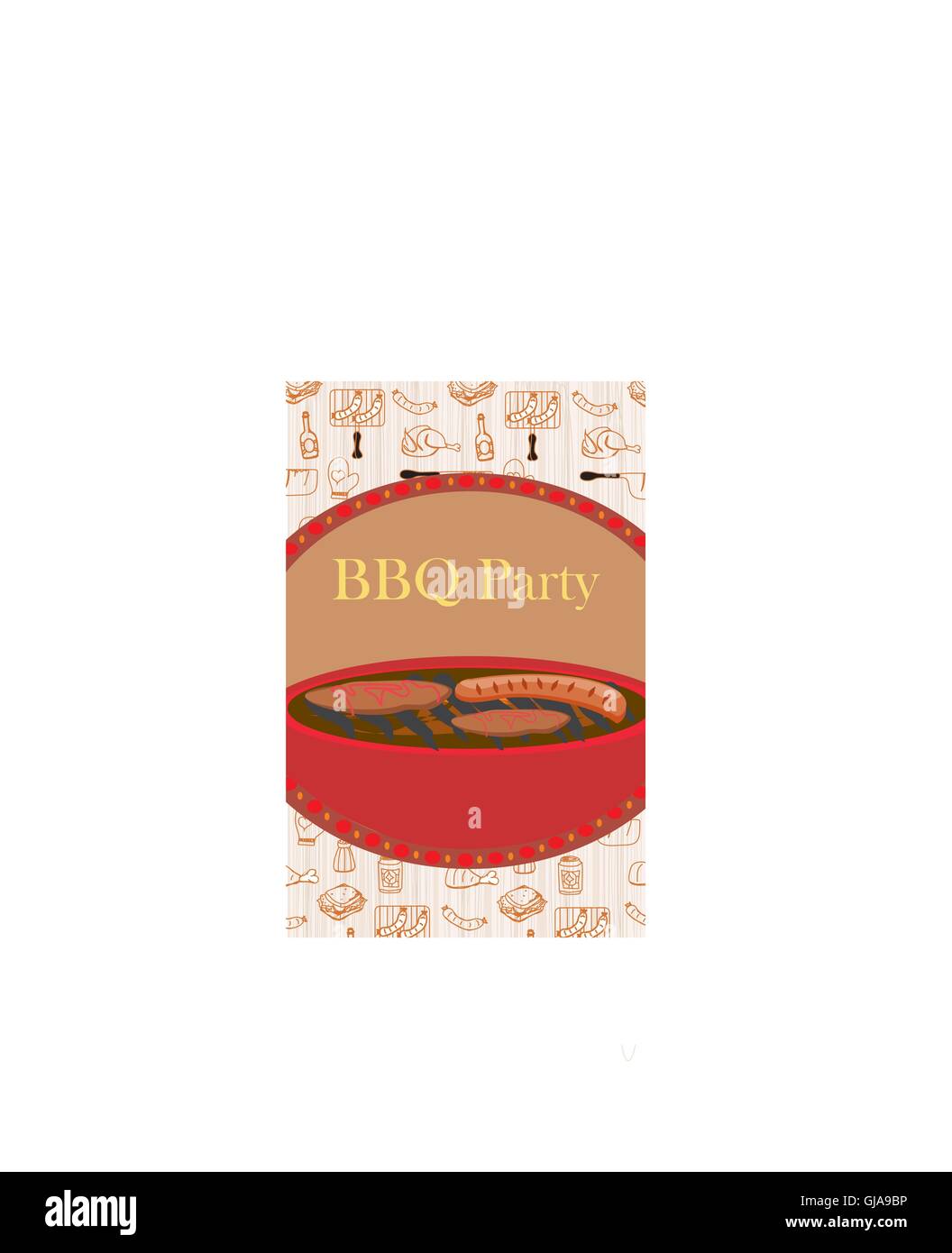 Vintage Grill Partyeinladung Stock Vektor