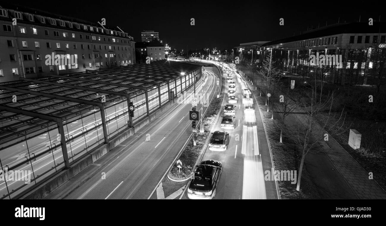 Zeitaufwand, "Mittlerer Ring", München, Deutschland Stockfoto