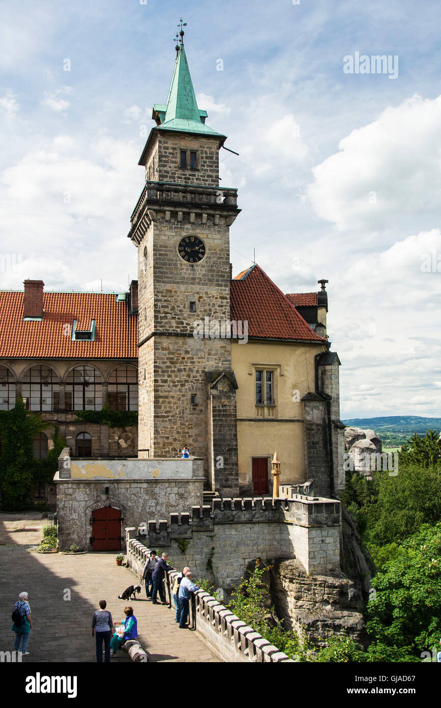 Böhmisches Paradies, Burg "Hrubá Skála" Stockfoto