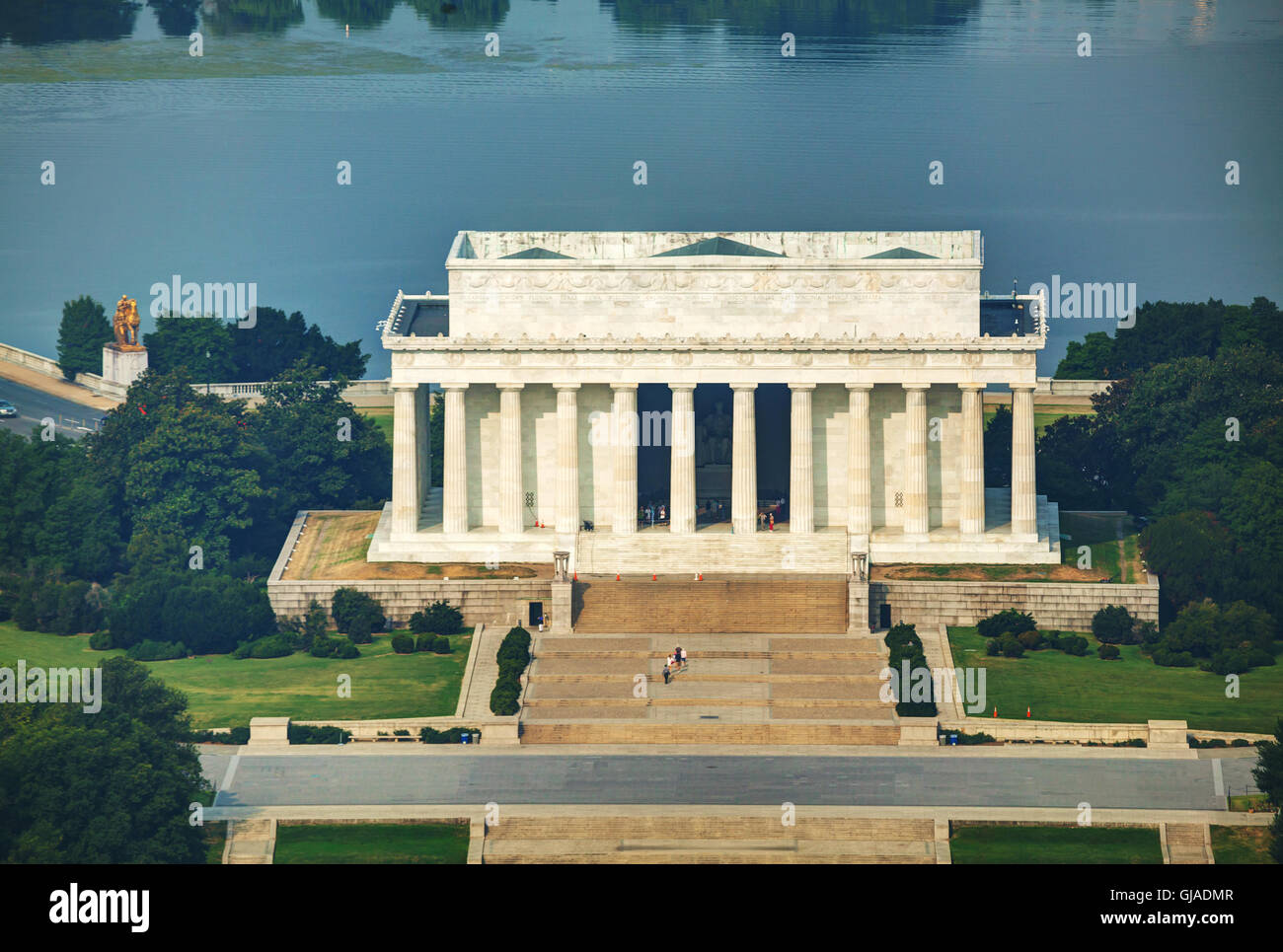 Abraham Lincoln Memorial in Washington, DC-Luftbild Stockfoto