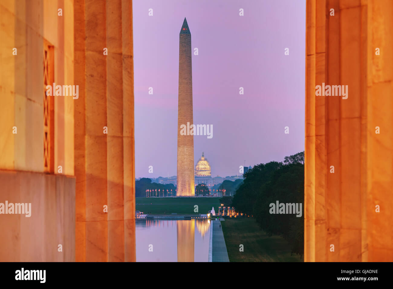 Washington Denkmal in Washington, D.C. bei Nacht Stockfoto
