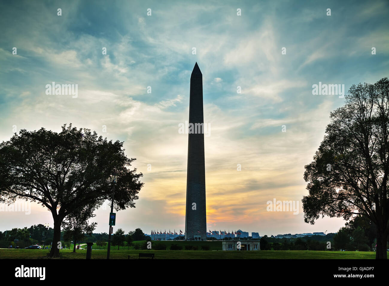 Washington Denkmal in Washington, DC am Abend Stockfoto