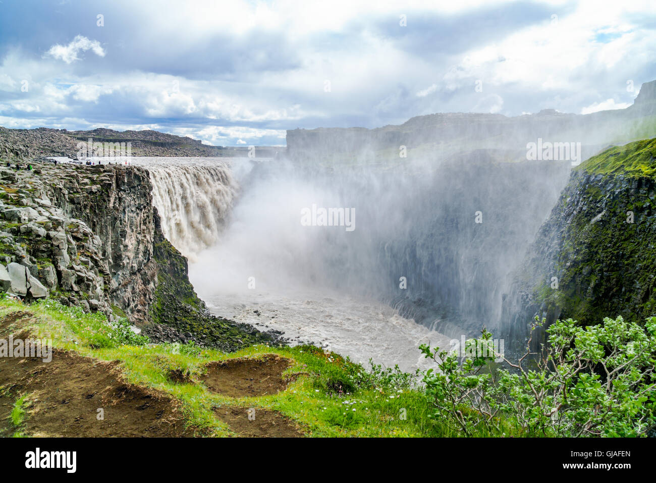 Ansicht des Dettifoss, ein Watefall im Vatnajökull-Nationalpark im Nordosten von Island Stockfoto