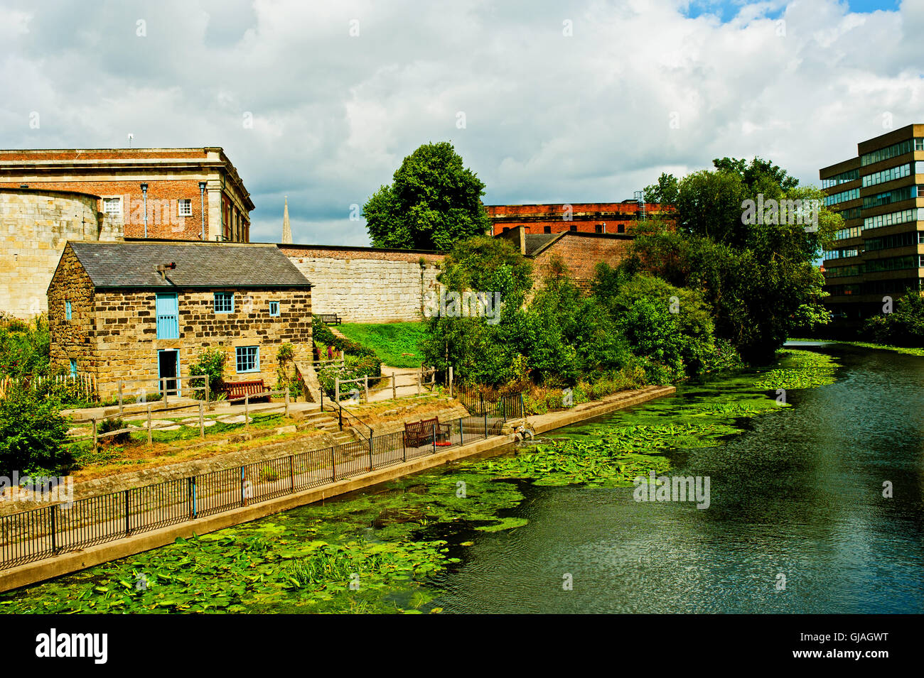 Getreidemühle und River Foss, York Stockfoto