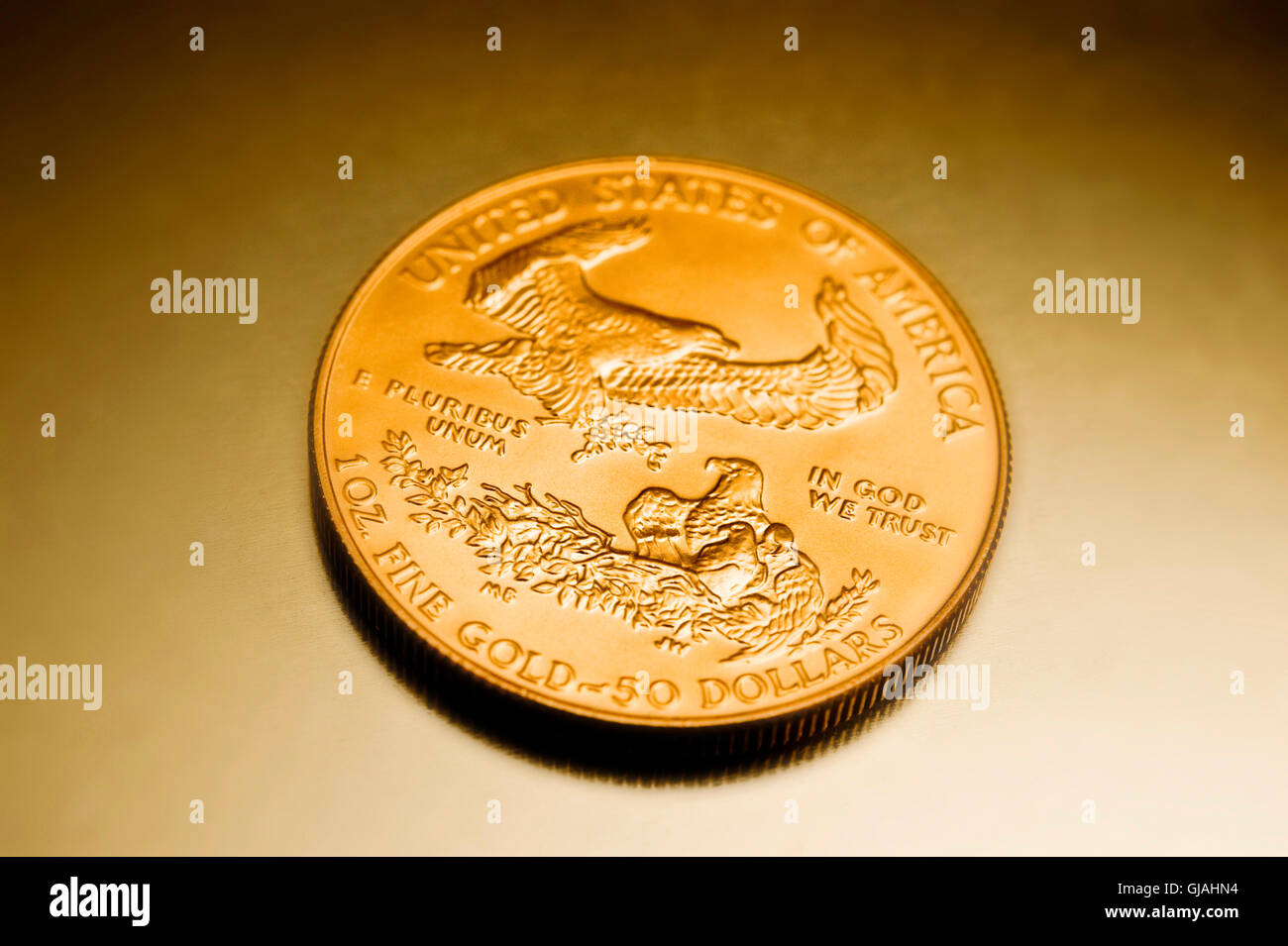 physisches Gold American eagle Stockfoto
