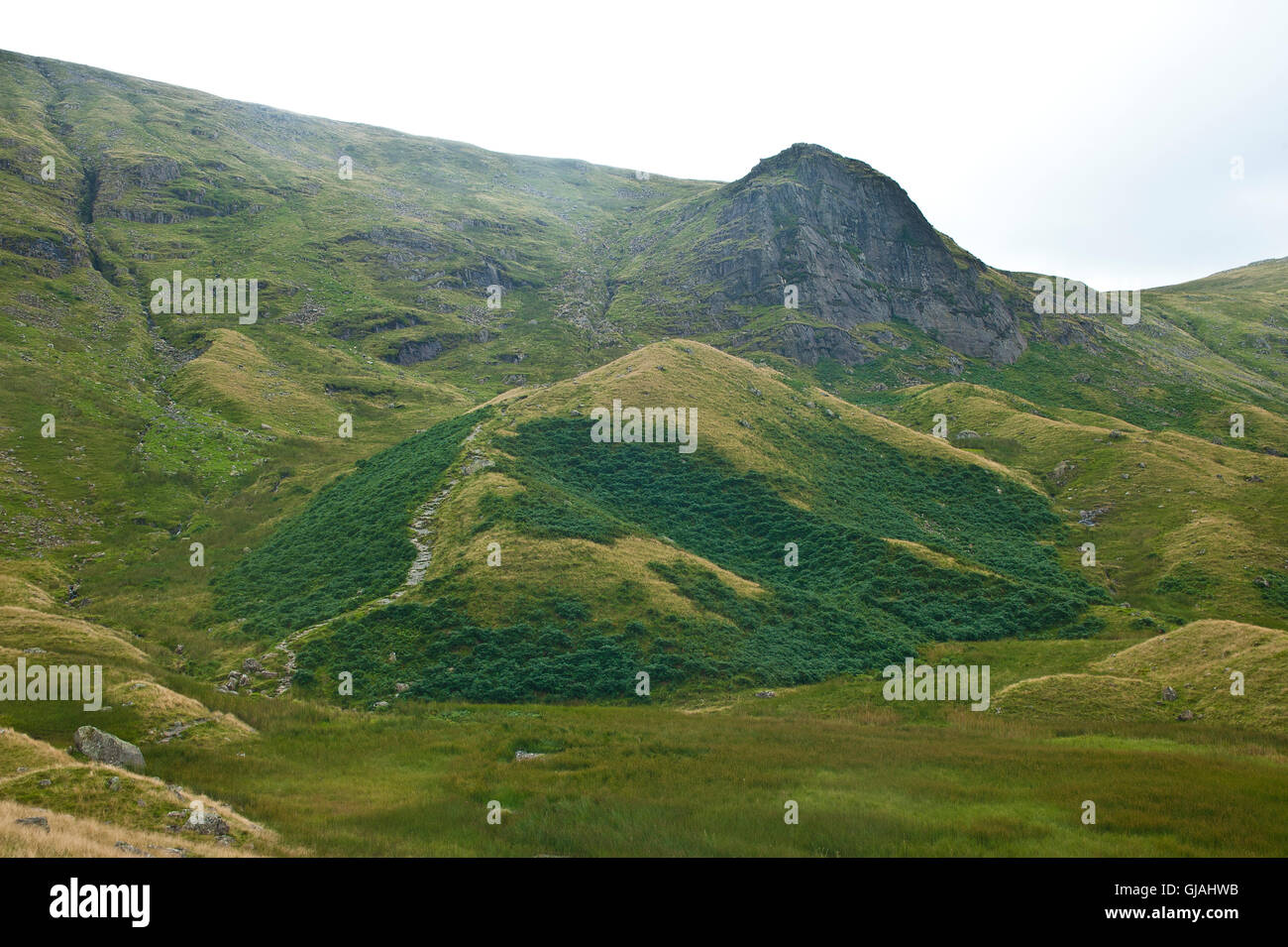 aufsteigender hoch heben entlang Greenup Gill von Borrowdale, Keswick, Seenplatte, cumbria Stockfoto