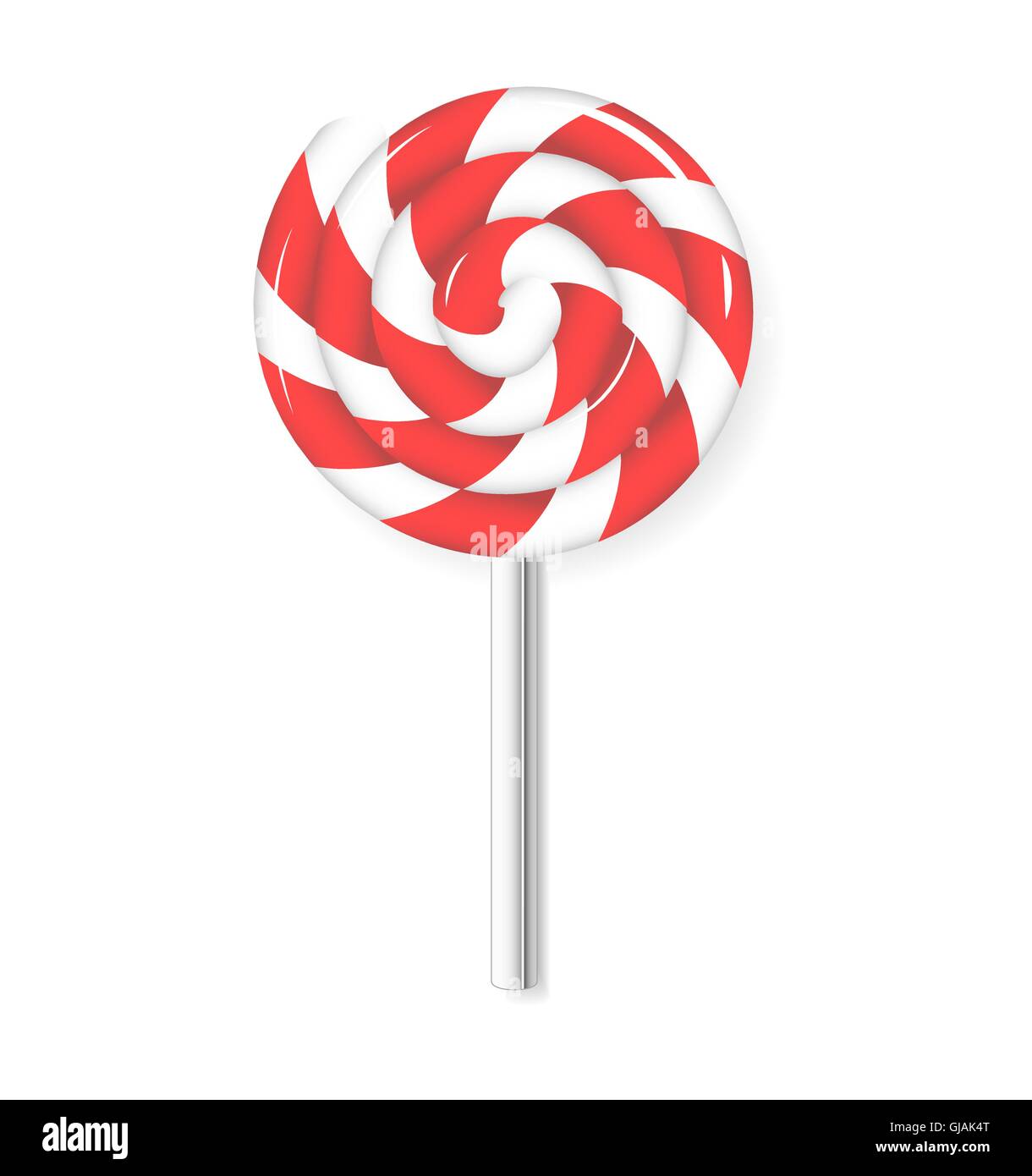 Wirbel-Lutscher Süßigkeit. Rote und weiße Lolly Süßigkeiten. Isolierte  Darstellung. Vektor Stock-Vektorgrafik - Alamy