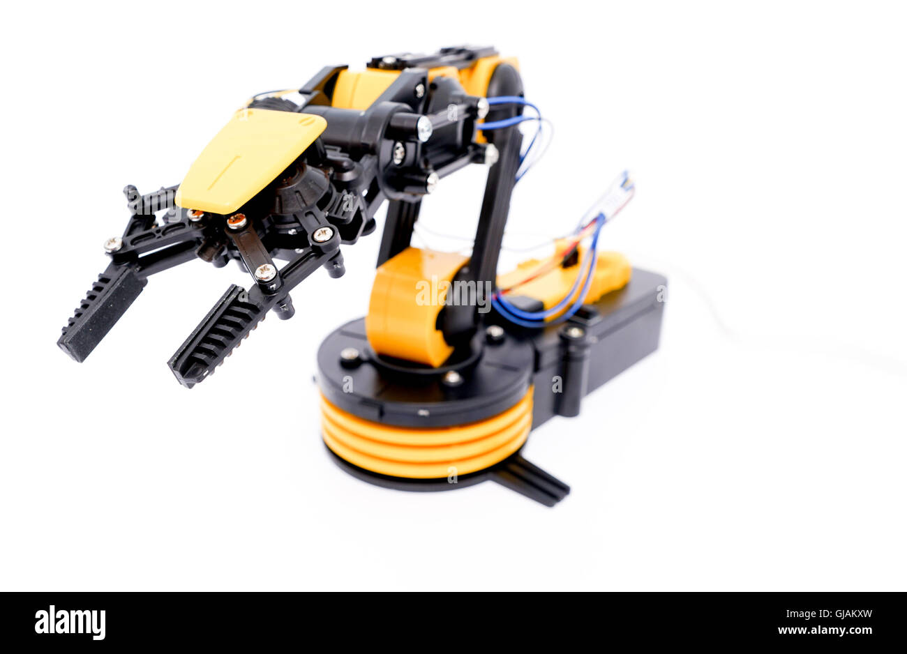 Kunststoff-Modell der Industrierobotik Arm Roboter manipulator Stockfoto