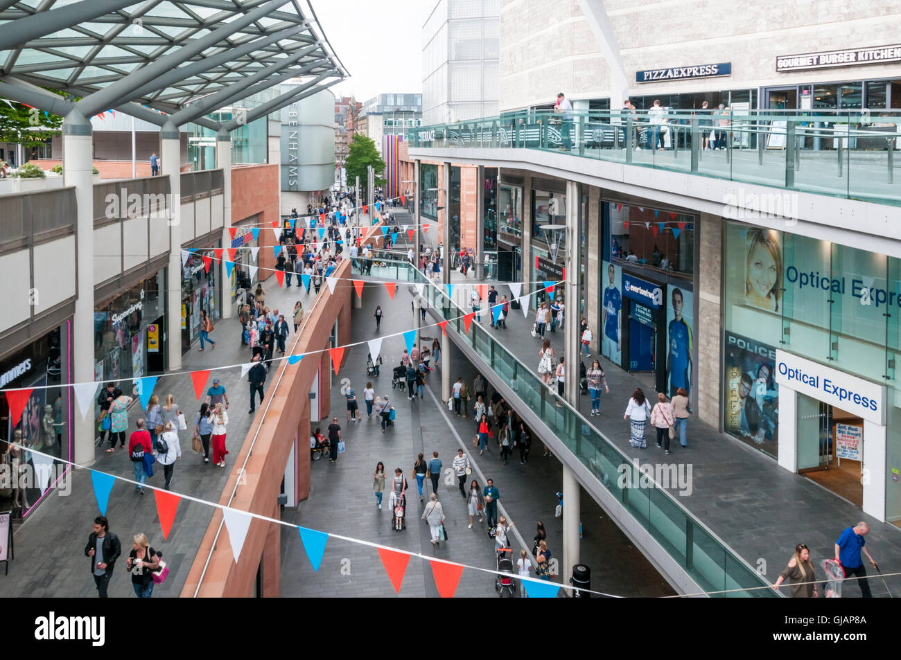 Liverpool One Einkaufszentrum. Stockfoto