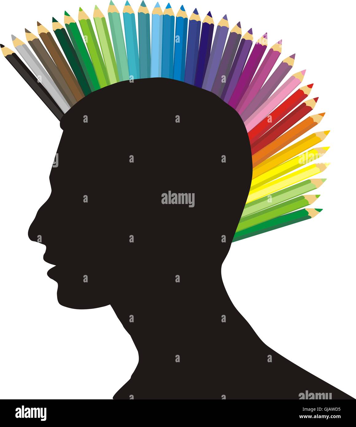 Punk der Buntstifte Stockfoto