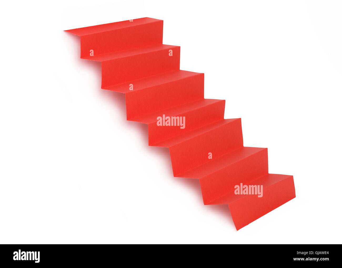 Rotes Papier Treppe Stockfoto