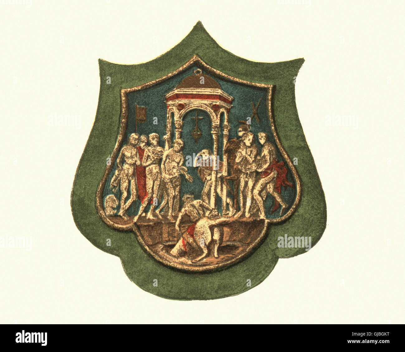 Marcus Curtius Sprung in den Abgrund, 15. Jahrhundert. Stockfoto