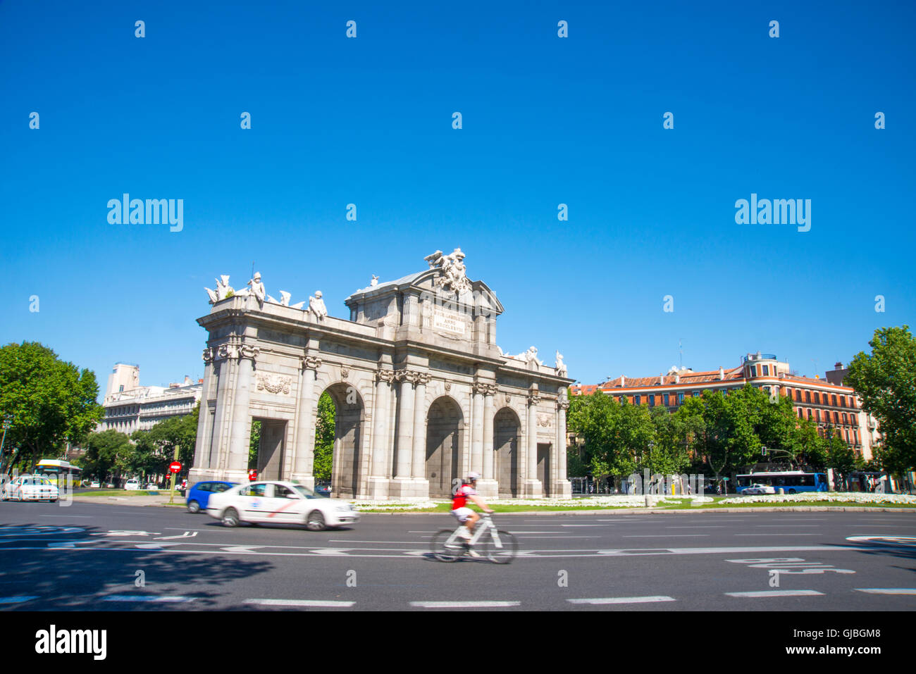 Puerta de Alcala. Independencia Square, Madrid, Spanien. Stockfoto