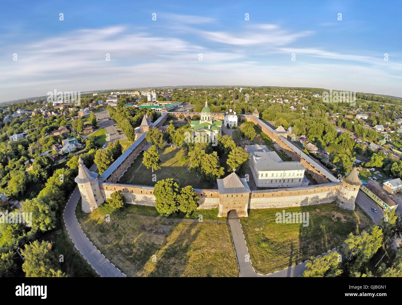 Luftbild auf Zaraysk Kreml, Moskau, Russland Stockfoto
