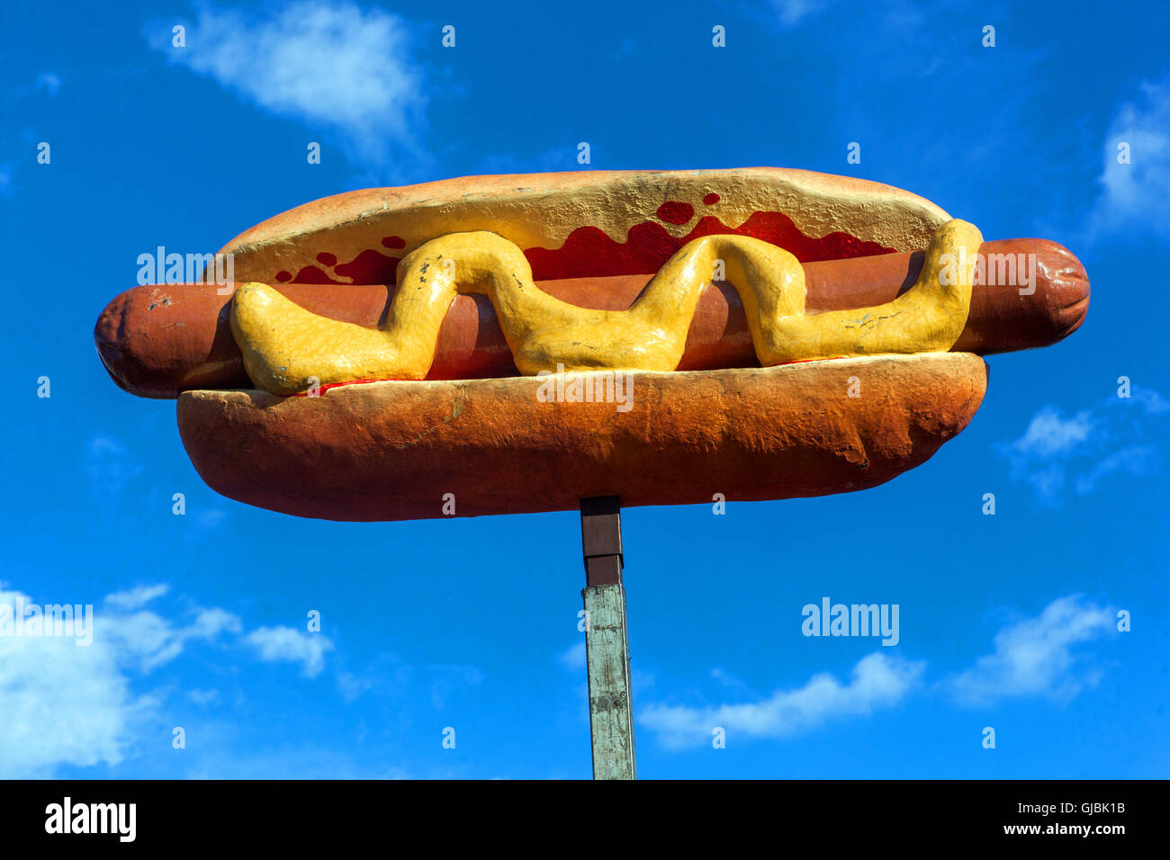 Hot-Dog-Stand Zeichen, Prag, Tschechische Republik Stockfoto