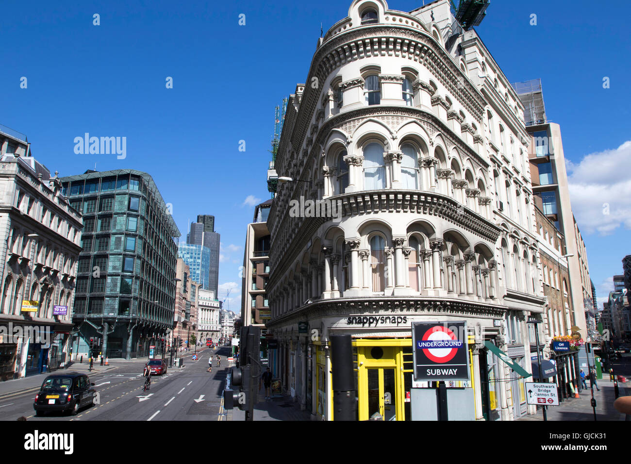 Snappy Snaps in Queen Victoria Street London Stockfoto