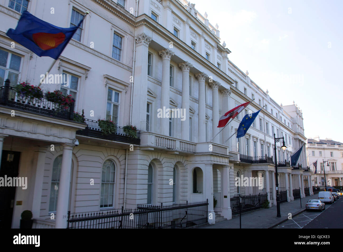 Belgravia Stadtteil im Westen Londons in der City of Westminster und Royal Borough of Kensington und Chelsea Stockfoto