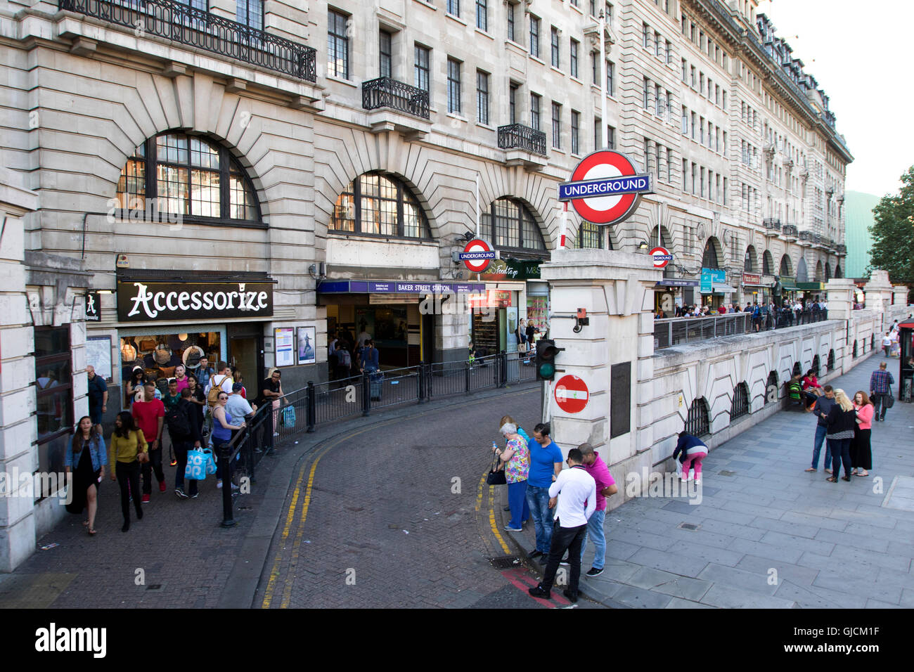 U-Bahnstation Baker Street in der Londoner U-Bahn an der Kreuzung der Baker Street und Marylebone Road Stockfoto