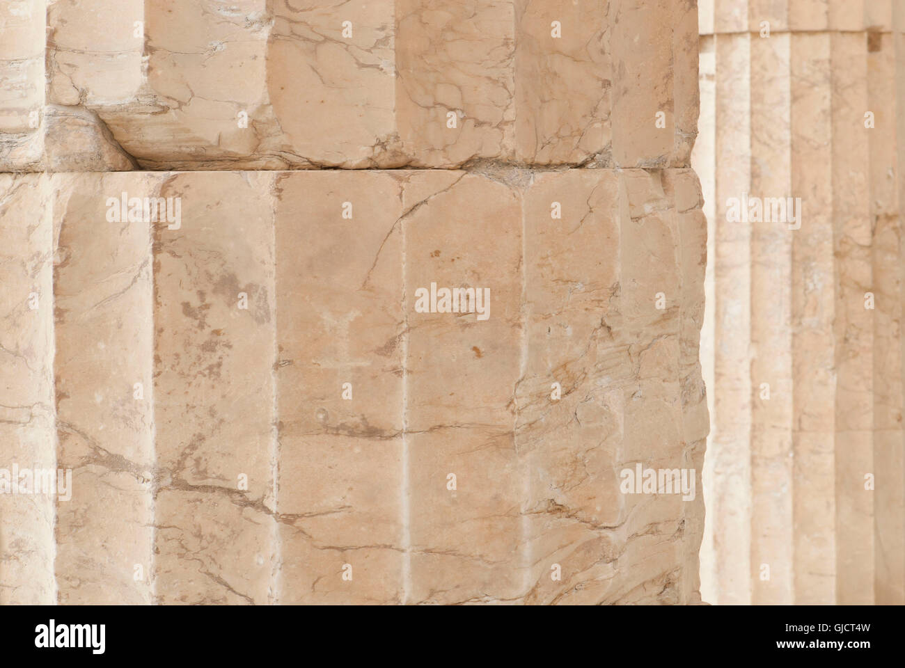 Dorische Säulen, detaillierte anzeigen, Akropolis, Athen, Griechenland Stockfoto
