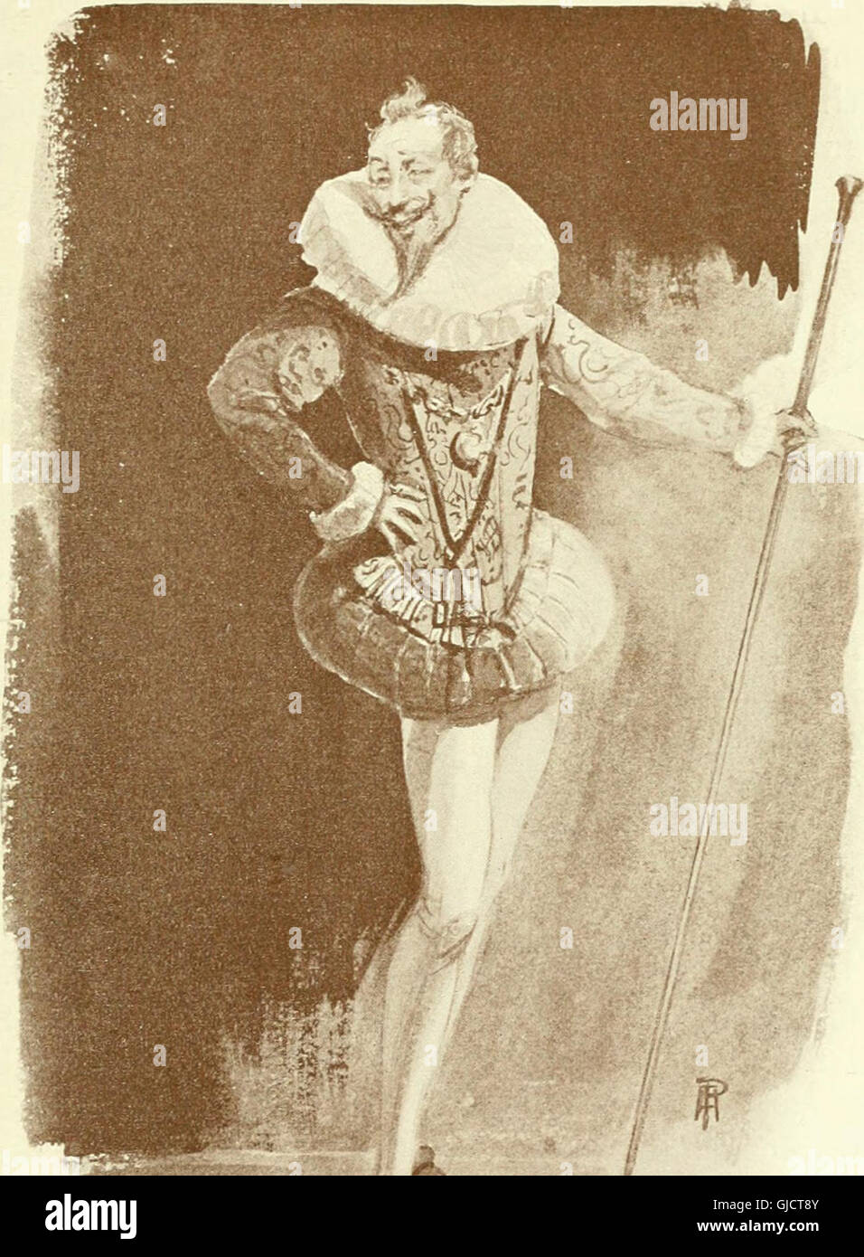 „Kostüm - fanciful, Historical and theatralische“ (1906) ist ein Reiseleiter, der verschiedene Kostümstile im Theater, historische Nachstellungen und phantasievolle Designs präsentiert und Einblicke in die Entwicklung des Kostümdesigns für verschiedene Darbietungen bietet. Stockfoto