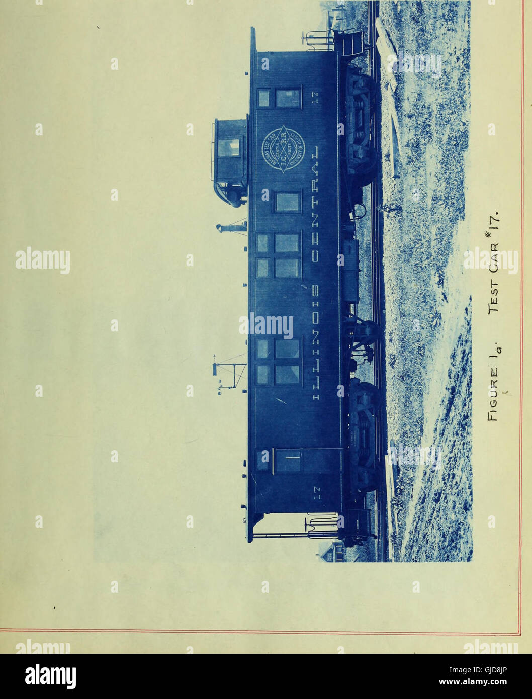 Dampf-Fahrversuchen mit Eisenbahn-Testwagen 17 für das Jahr 1907-1908 (1908) Stockfoto