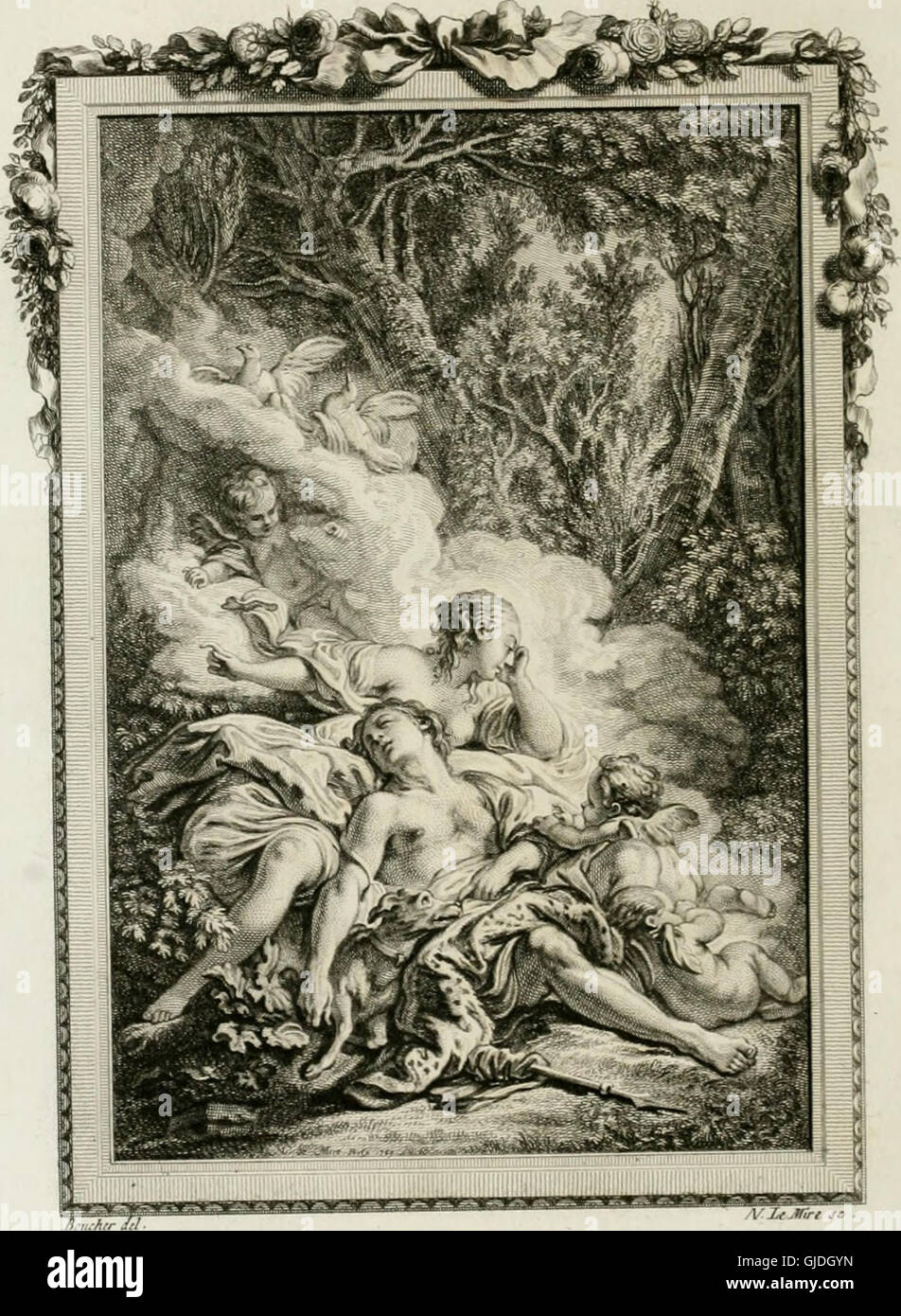 Diese Ausgabe von „Les Metamorphoses d'Ovide“ aus dem Jahr 1767 präsentiert Ovids berühmtes Werk in lateinischer und französischer Sprache und beschreibt die mythologischen Veränderungen innerhalb des antiken römischen Weltbildes. Es dient als bedeutende literarische und historische Quelle und spiegelt den Einfluss der klassischen Mythologie auf die westliche Kultur wider. Stockfoto