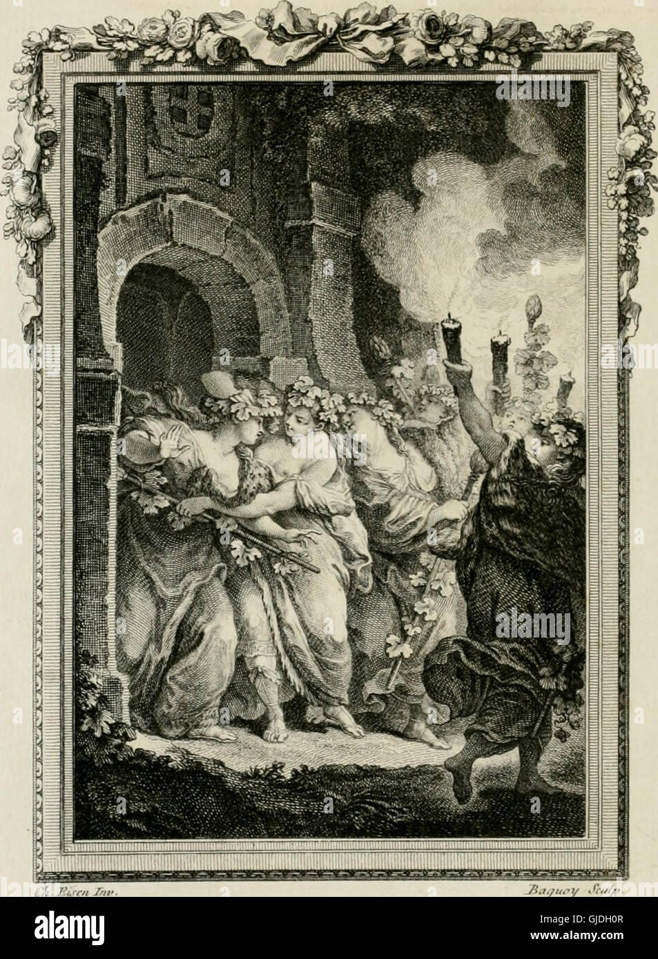 Diese Ausgabe von *Les Métamorphoses d'Ovide* aus dem Jahr 1767 präsentiert das klassische Werk von Ovid in lateinischer und französischer Sprache. Es erzählt mythologische Geschichten über Veränderungen in der griechischen und römischen Mythologie und erforscht Themen von Veränderung und Identität. Stockfoto
