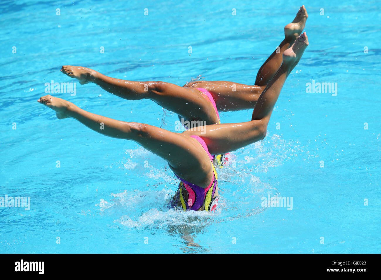 Rio De Janeiro, Brasilien. 14. August 2016. Yukiko Inui & Risako Mitsui (JPN) Synchronschwimmen: Duette Free Routine vorläufig bei Maria Lenk Aquatic Centre während der Rio 2016 Olympischen Spiele in Rio De Janeiro, Brasilien. Bildnachweis: Yohei Osada/AFLO SPORT/Alamy Live-Nachrichten Stockfoto