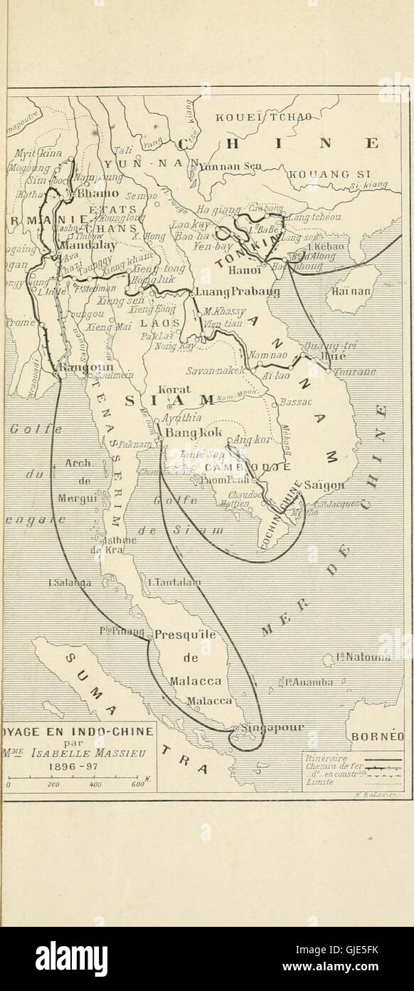 Comment j ' ai Parcouru l'Indo-Chine - Birmanie, Ètats Shans, Siam, Tonkin, Laos (1901) Stockfoto