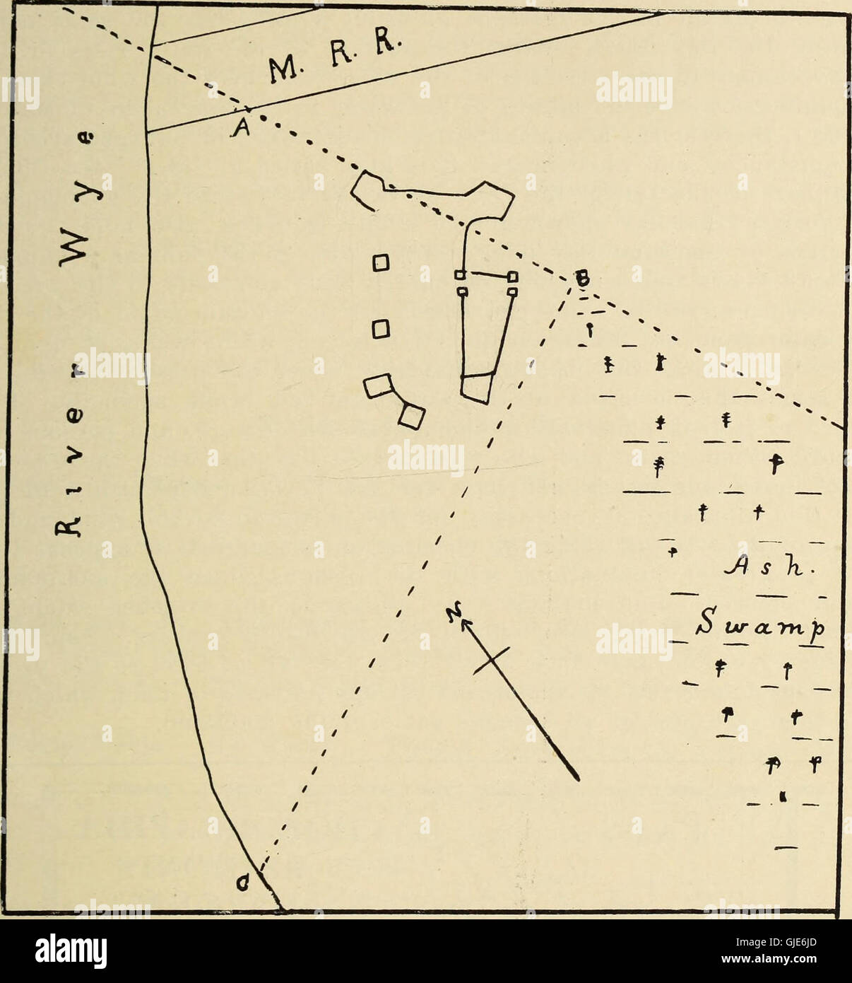 Noten von Seiten des Huron Dörfer in der Gemeinde von Tiny, Simcoe County und angrenzenden Bauteilen. Im Hinblick auf die Identifizierung dieser Dörfer besucht und beschrieben von Champlain vorbereitet und die Stockfoto