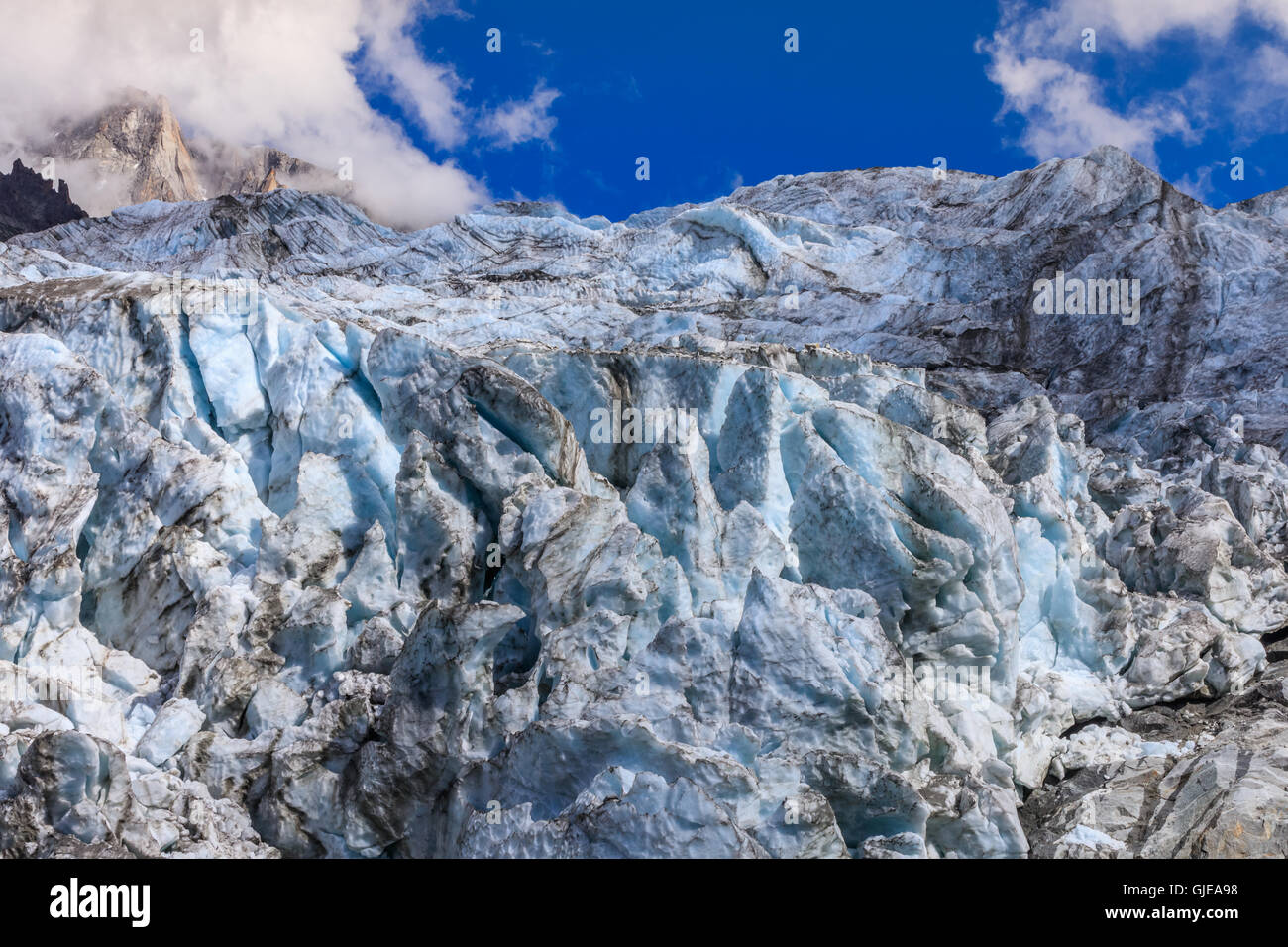 Argentiere Gletscher in Chamonix Alpen, Frankreich Stockfoto