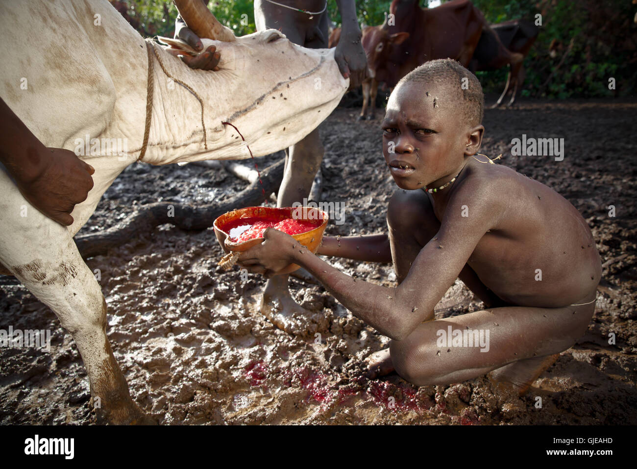 Suri-Stamm in Äthiopien Stockfoto