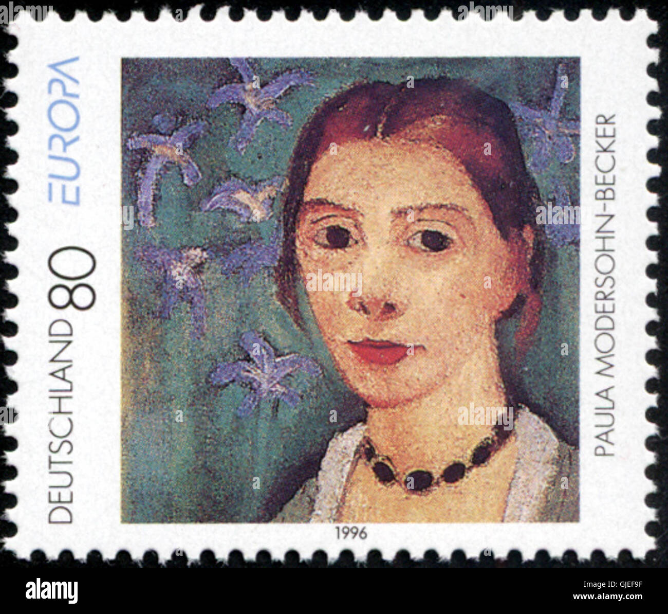 Briefmarke Deutschland 1996 Briefmarke Europa Paula Modersohn-Becker Stockfoto