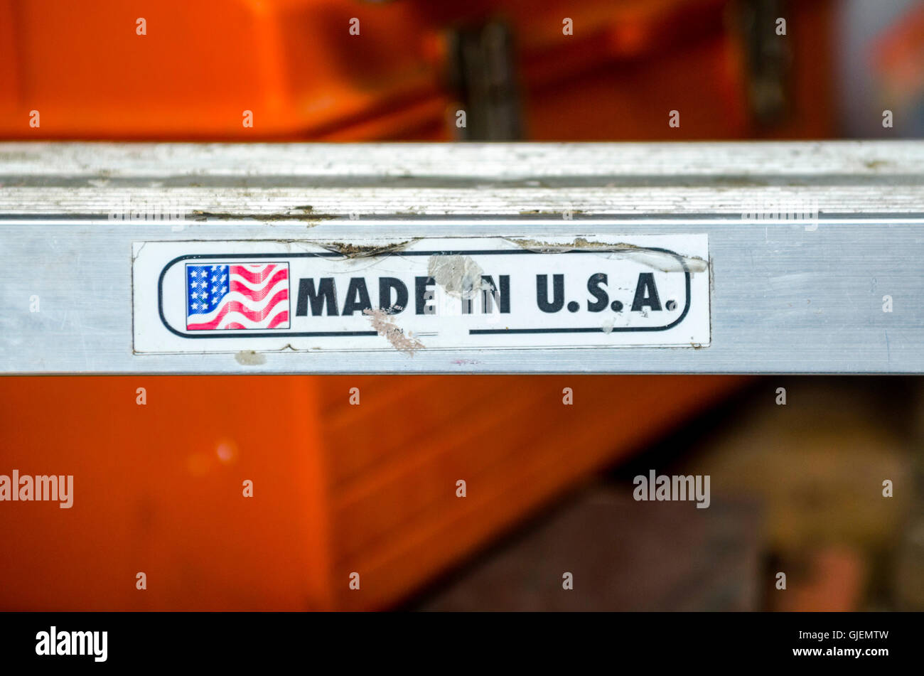 Made in USA auf Strompfad Stockfoto