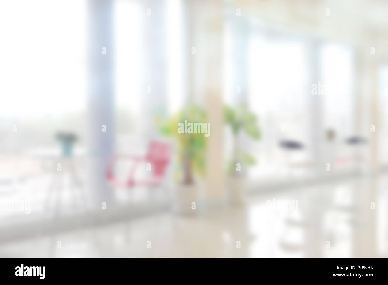 Unschärfe Wohnzimmer Hintergrund mit warmem Licht. Stockfoto
