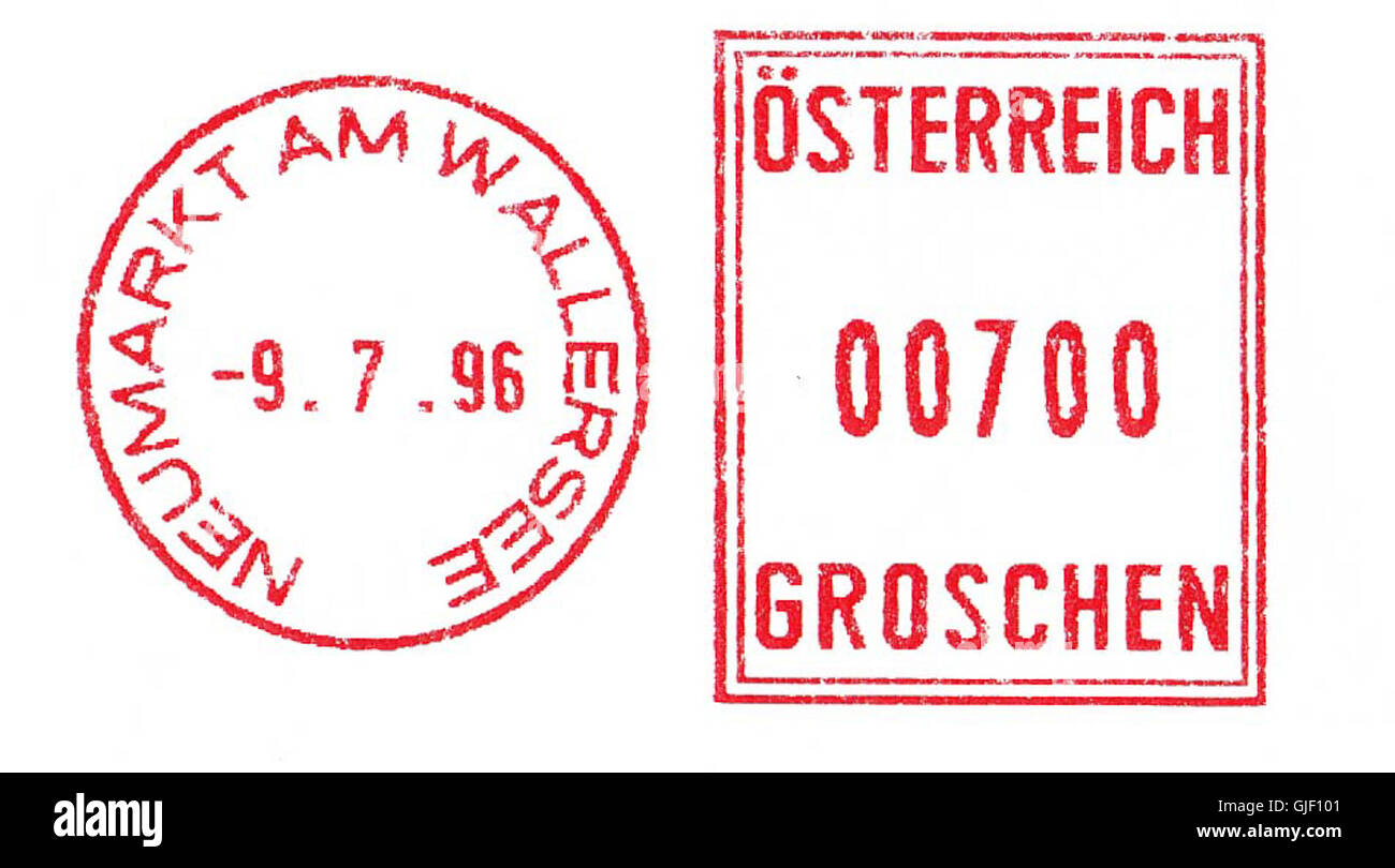 Österreich Stempeltyp E26C Stockfoto